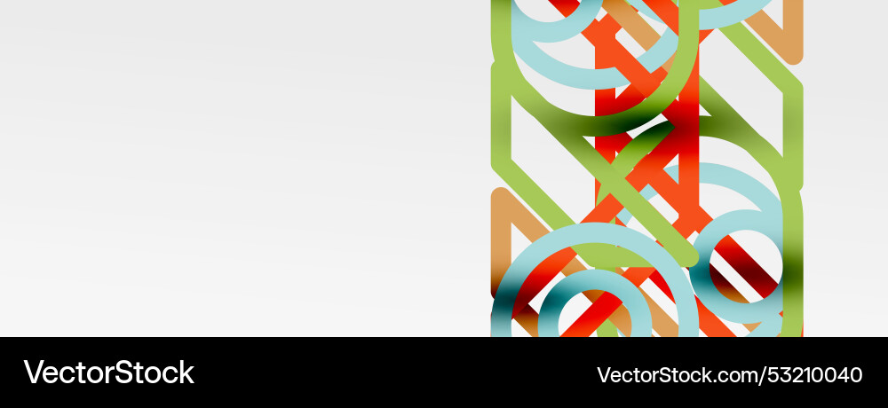 Abstract background - colorful circle lines vector image