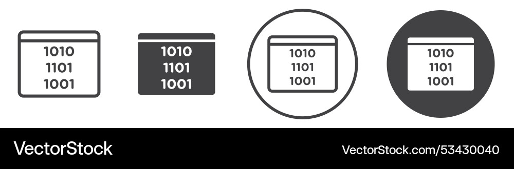 Binary code icon thin line vector image