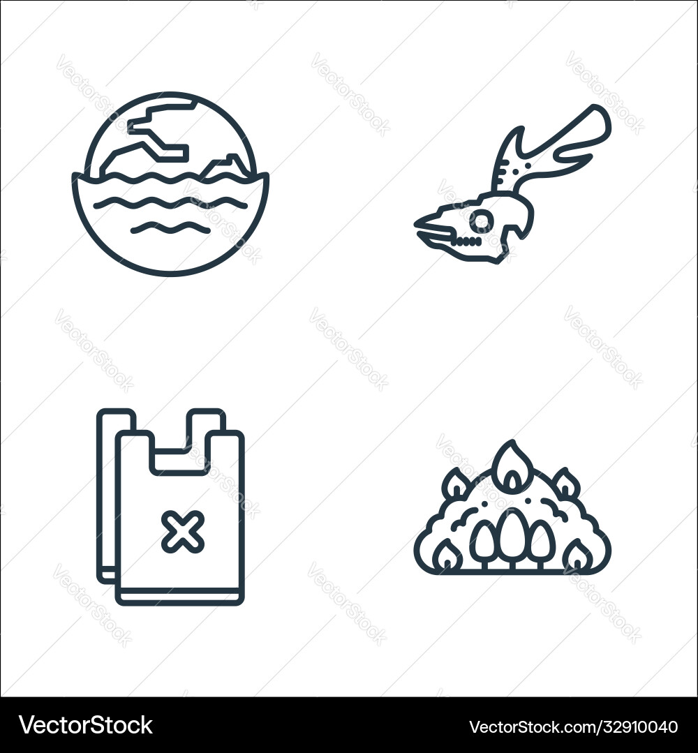 Climate change line icons linear set quality Climate change line icons linear set quality vector image