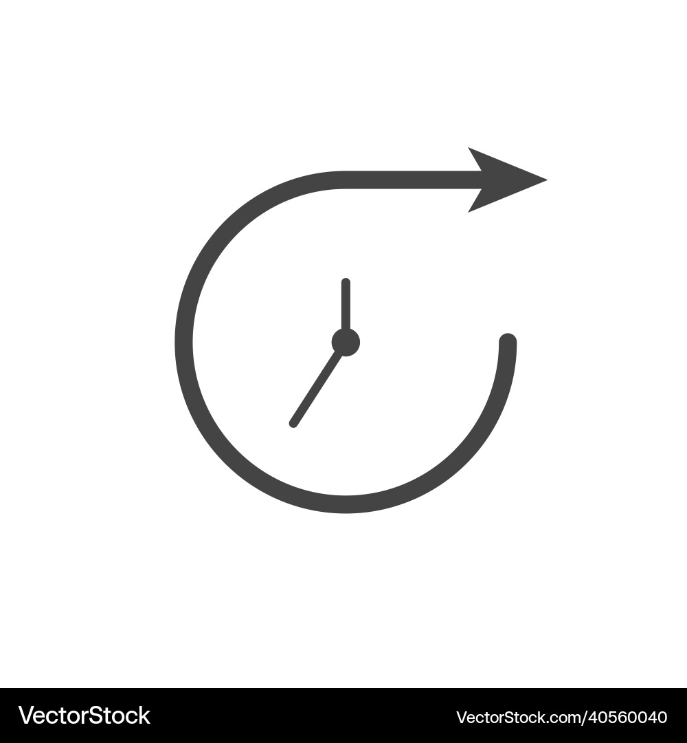 Clock with arrow icon on white isolated background vector image