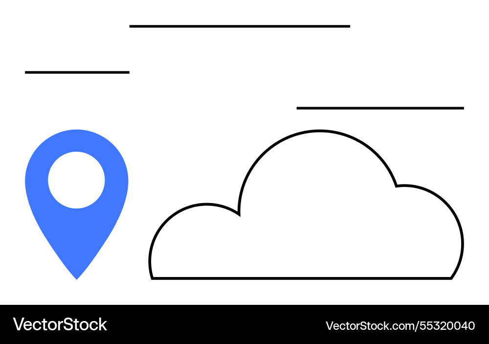 Cloud computing and geolocation indicator Cloud computing and geolocation indicator vector image