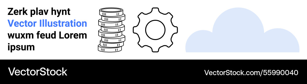 Cloud computing concept with gear data storage Cloud computing concept with gear data storage vector image