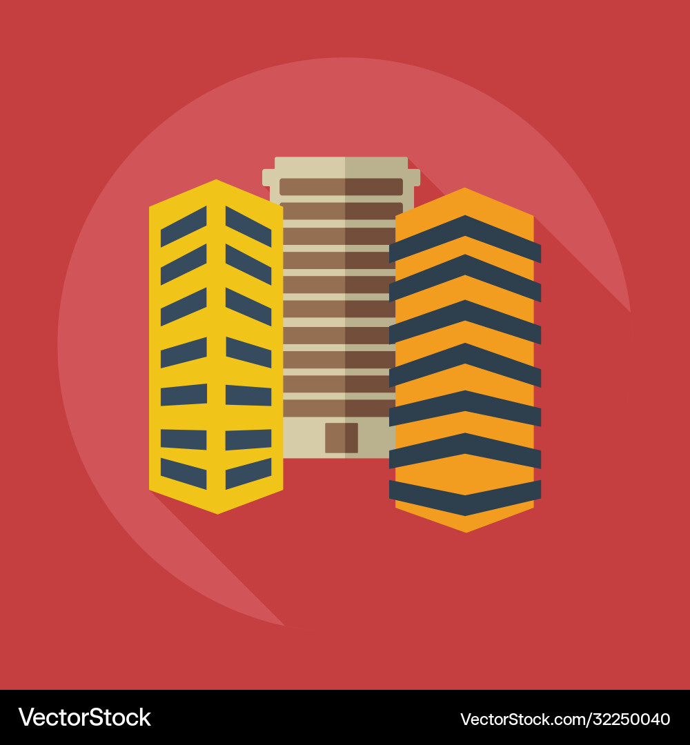 Flat modern design with shadow icons building Flat modern design with shadow icons building Vector Image
