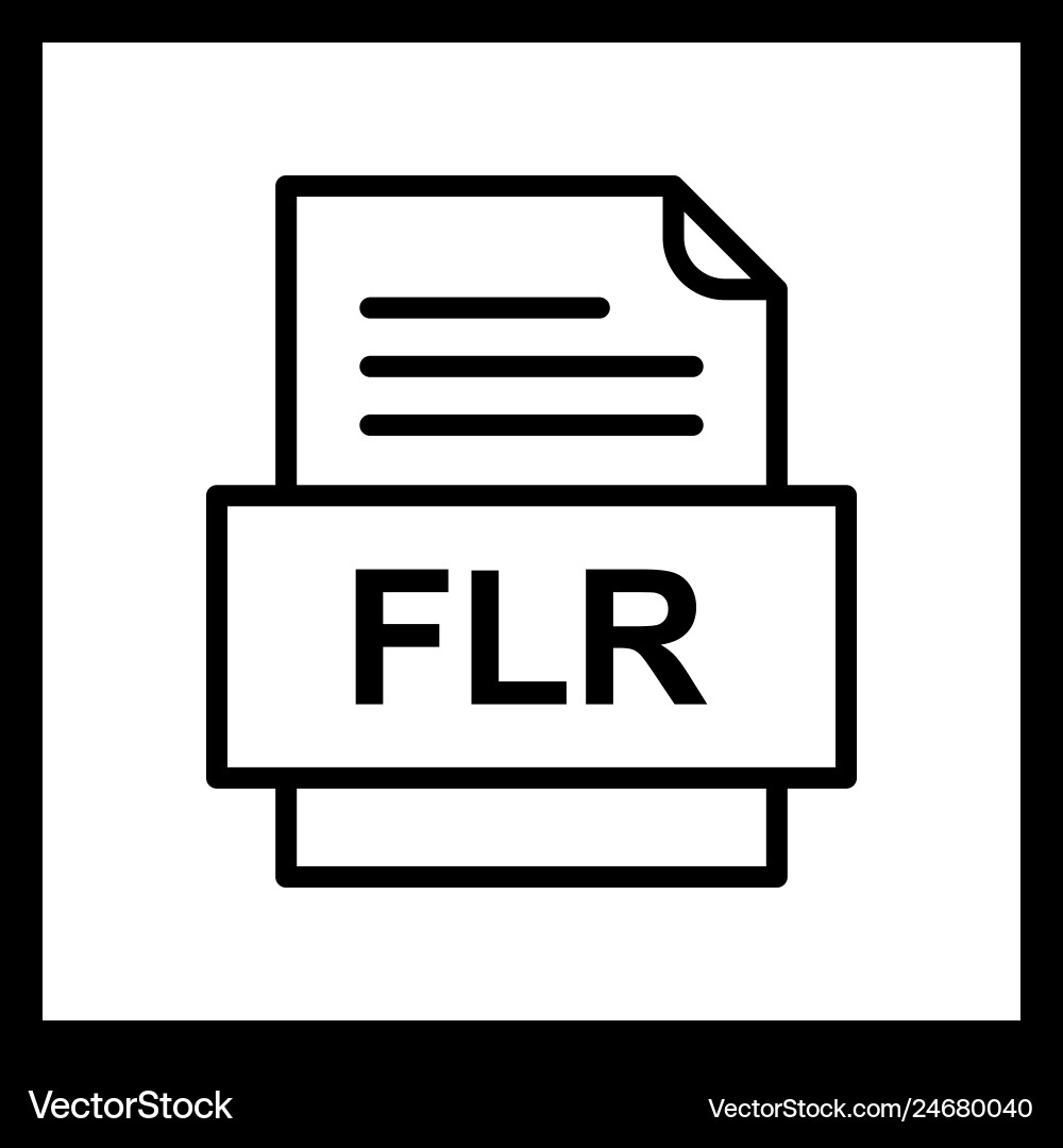 Flr file document icon vector image