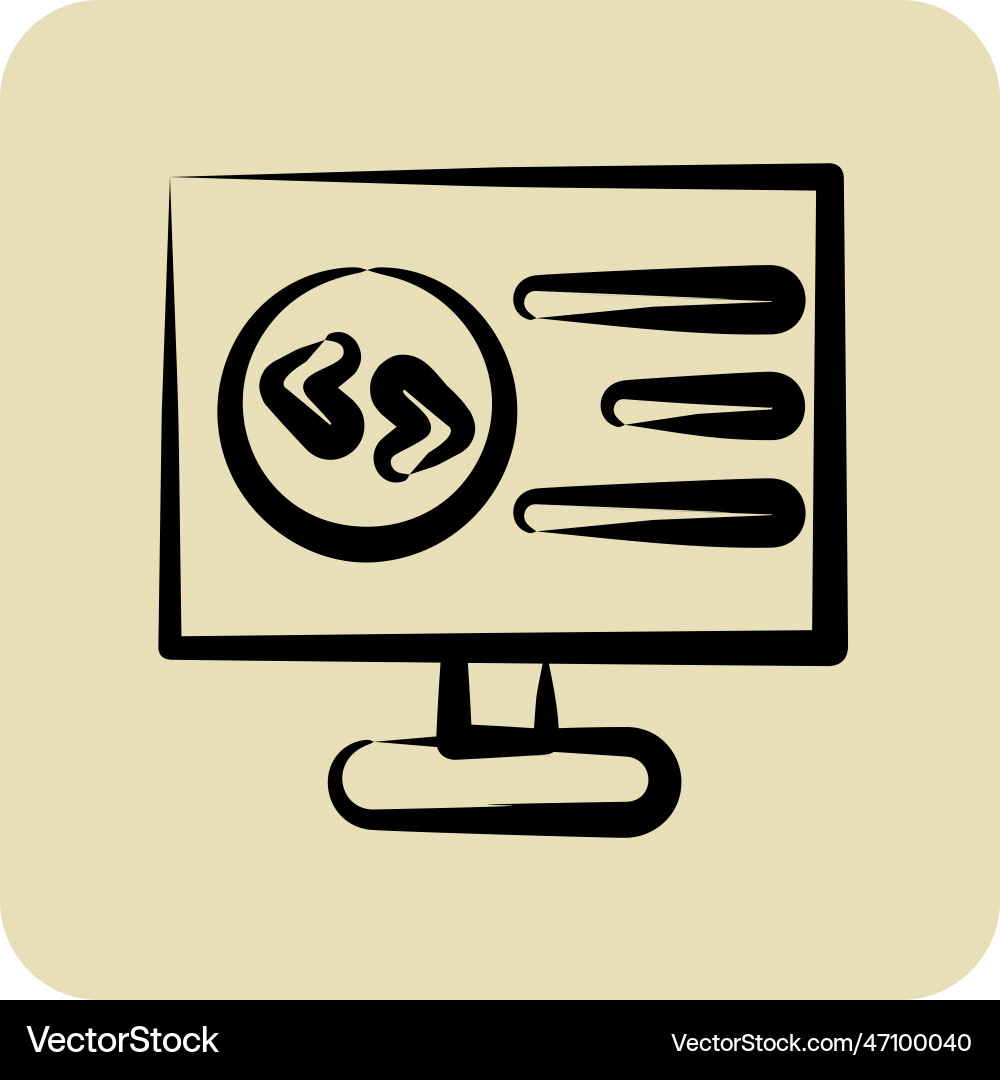 Icon computer programming suitable for education Icon computer programming suitable for education vector image