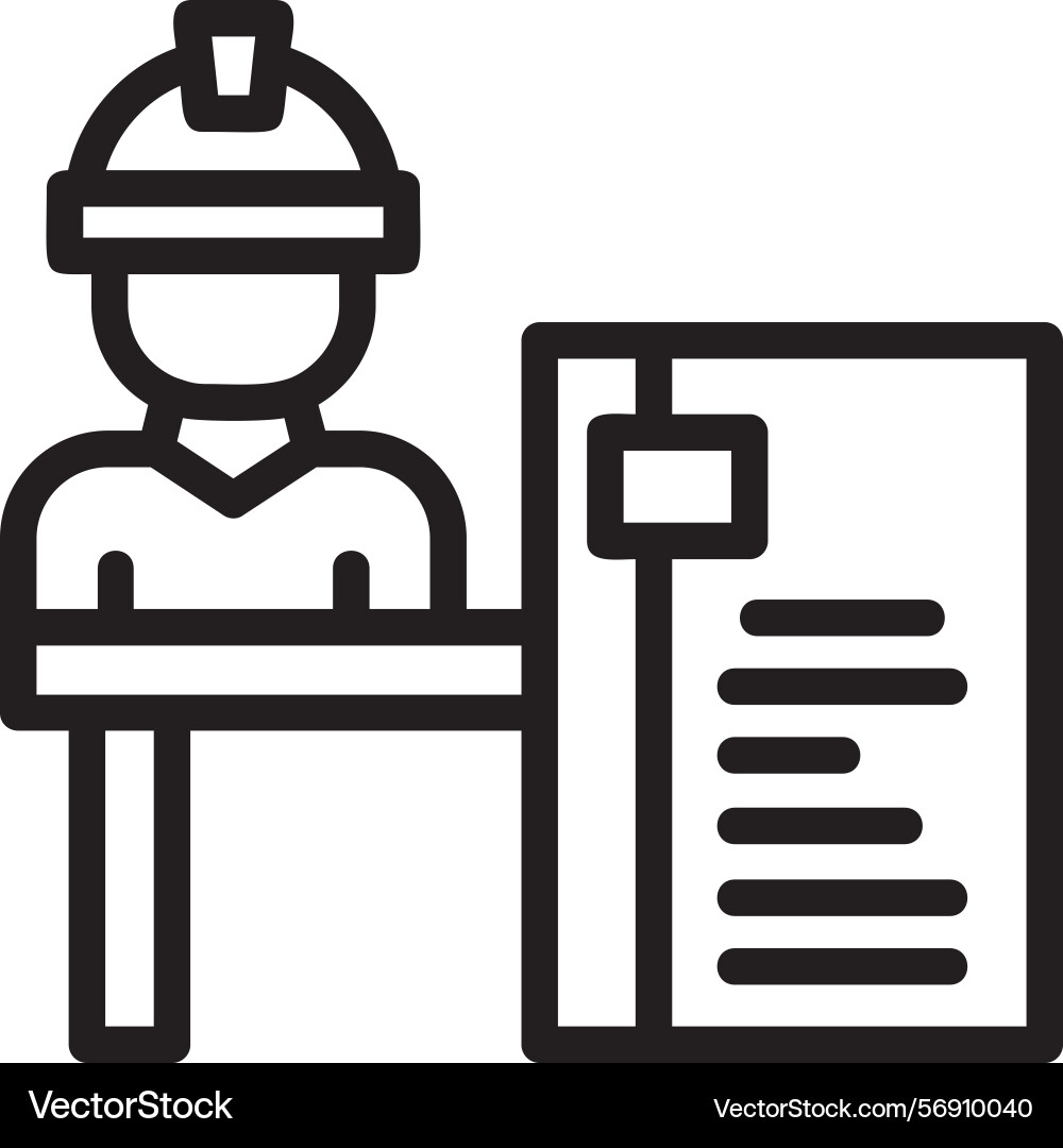 Job interview linear style icon design vector image