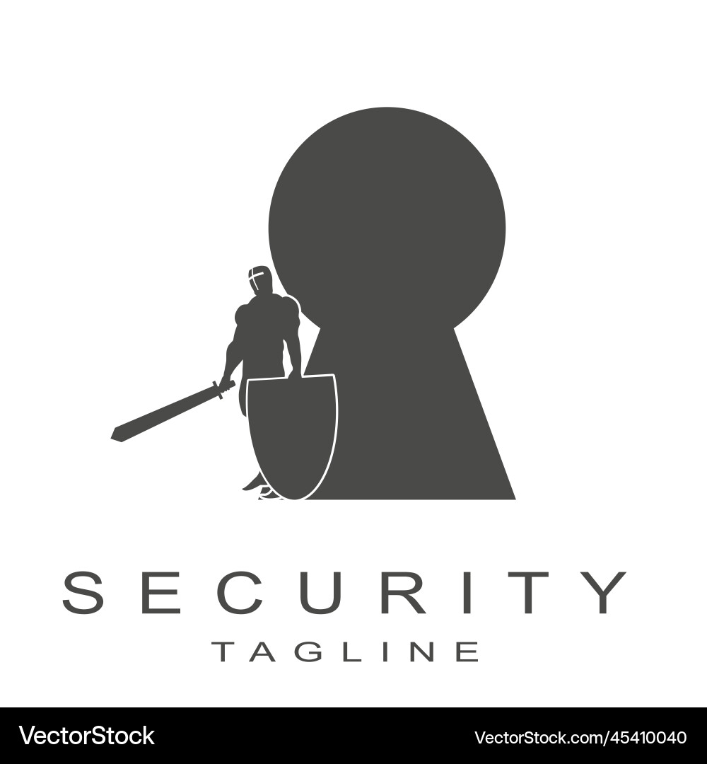 Knight with sword shield and keyhole cyber Knight with sword shield and keyhole cyber vector image
