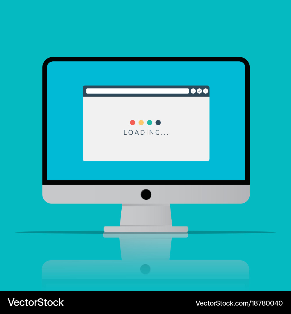 Loading page browser icon computer in flat style Vector Image
