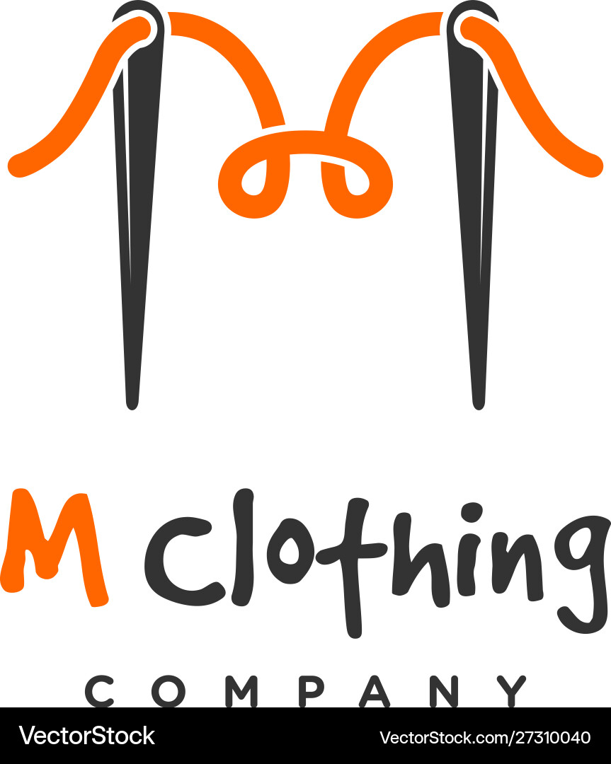 M clothing logo design template Royalty Free Vector Image