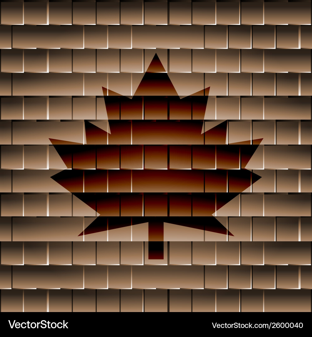 Maple leaf flat modern web button and space Vector Image