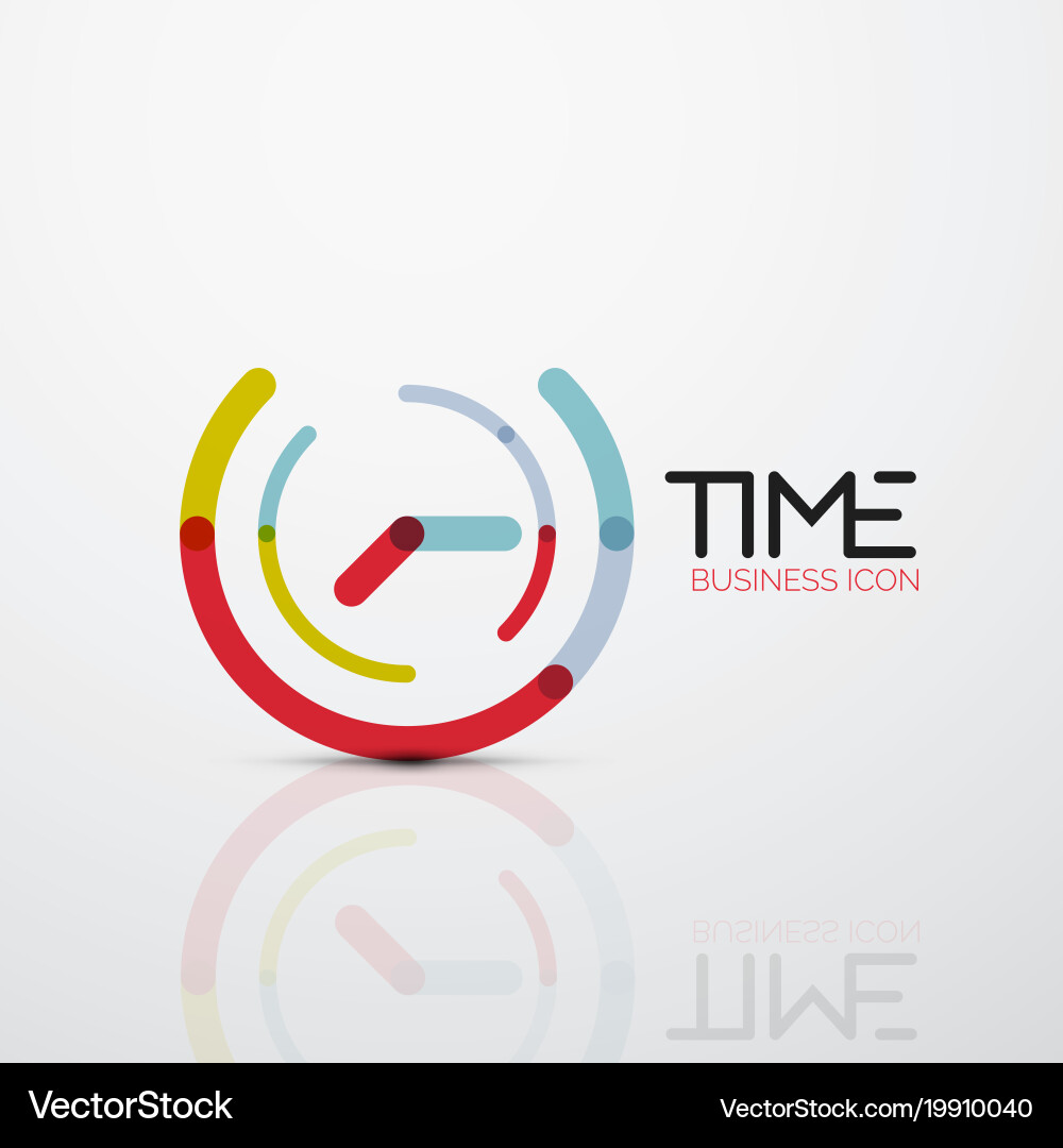 Modern Clock Icon - Time Concept Vector Image