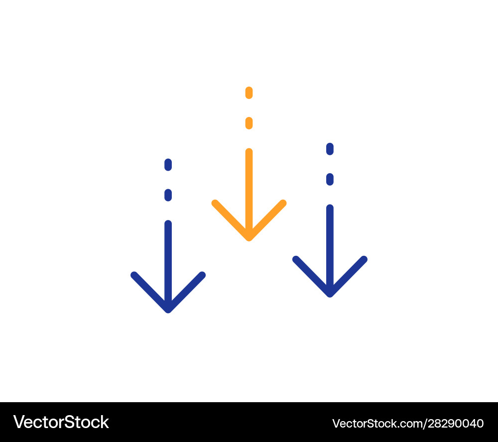 Scroll down arrow line icon scrolling screen sign vector image