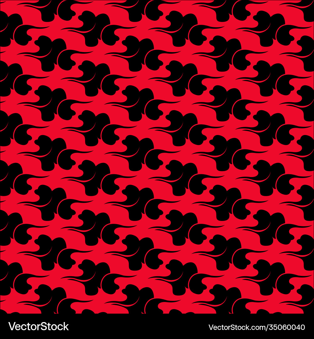 Seamless pattern clouds on red background Vector Image