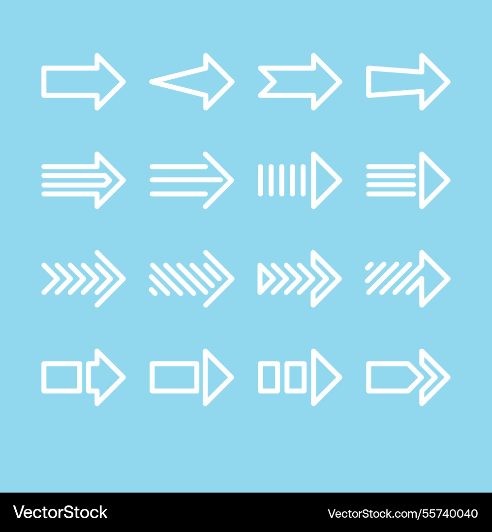 Set of colorful arrows to mark in flat style Vector Image
