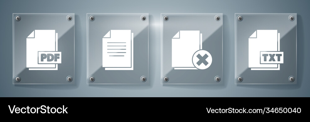 Set txt file document delete Set txt file document delete vector image