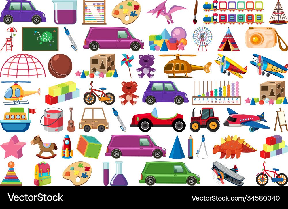 Set various objects cartoon Set various objects cartoon vector image