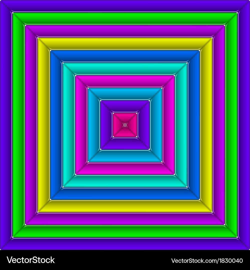 Square multicolored button vector image