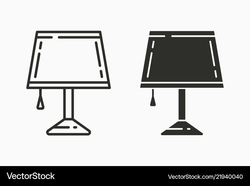 Table lamp light icon for graphic and web Vector Image