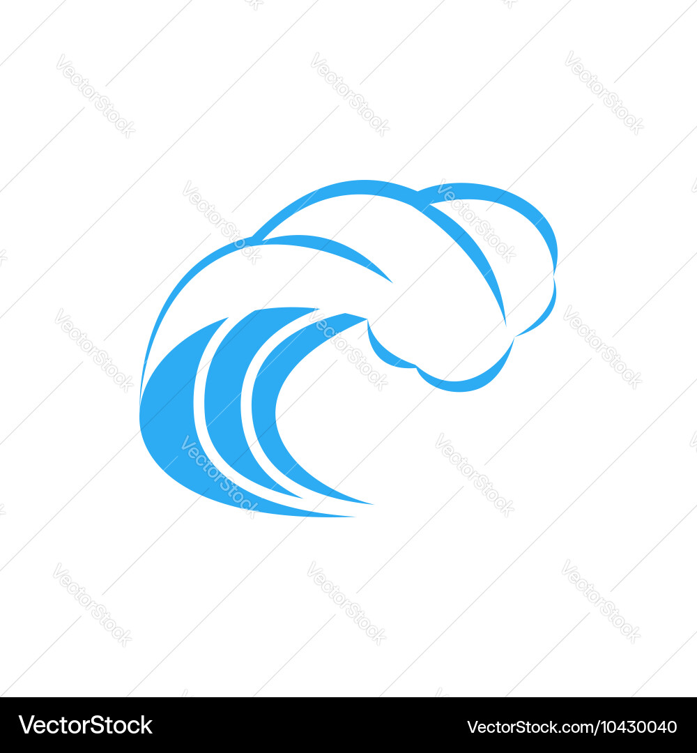 Wave with foam icon simple style vector image