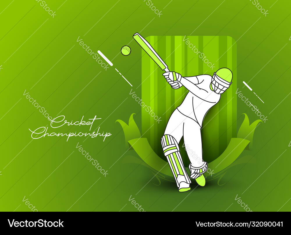 Abstract colorful pattern with batsman and bowler vector image