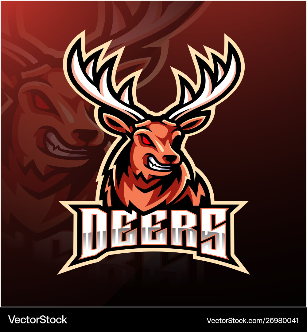 Aggressive Deer Mascot Logo Vector Image