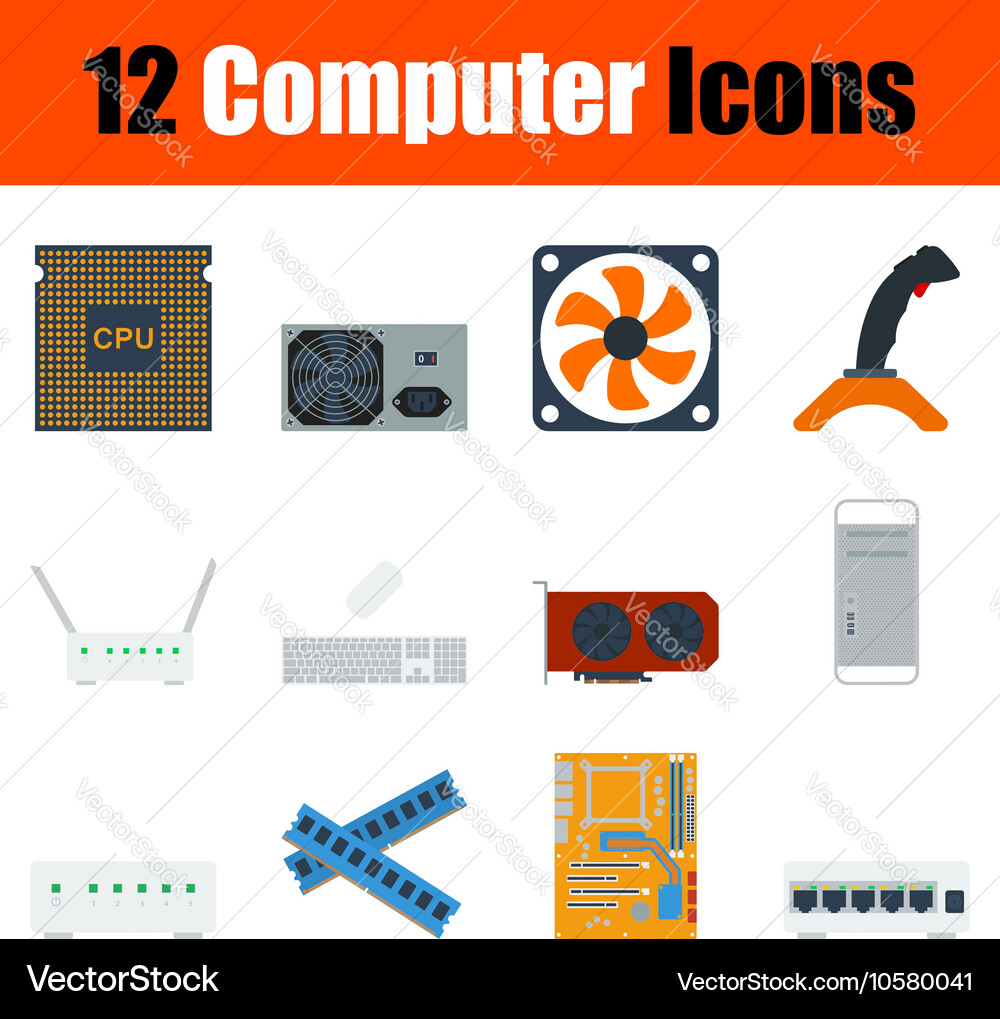 Computer icon set Vector Image