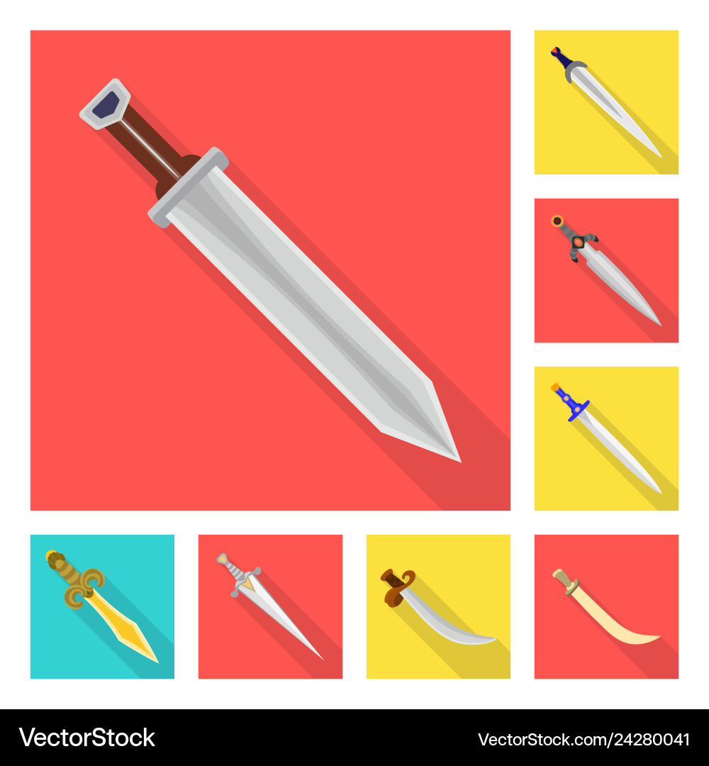 Design of and sword sign collection Design of and sword sign collection vector image