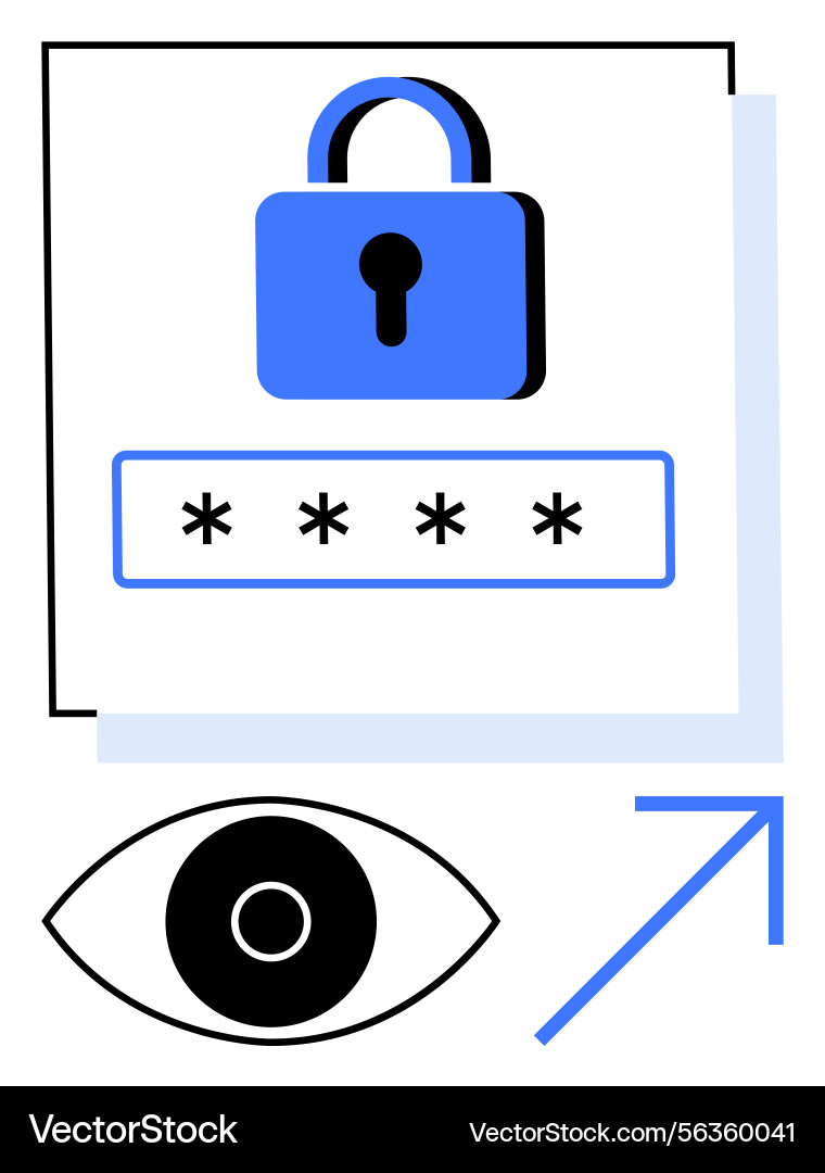 Digital security concept with lock password box Digital security concept with lock password box vector image