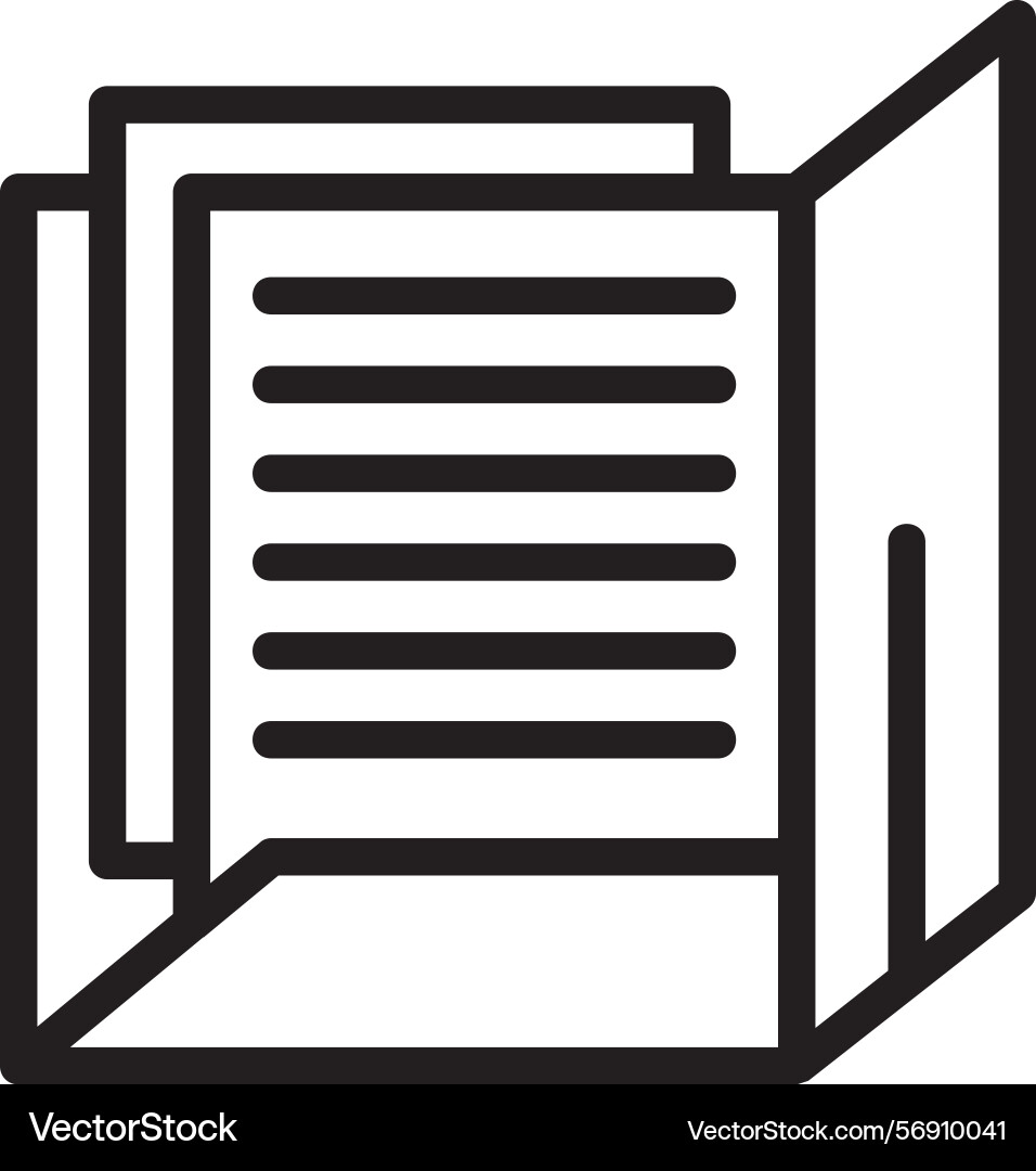 Document folder linear style icon design Vector Image