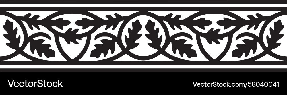 Elegant Leaf Border Pattern Vector Image