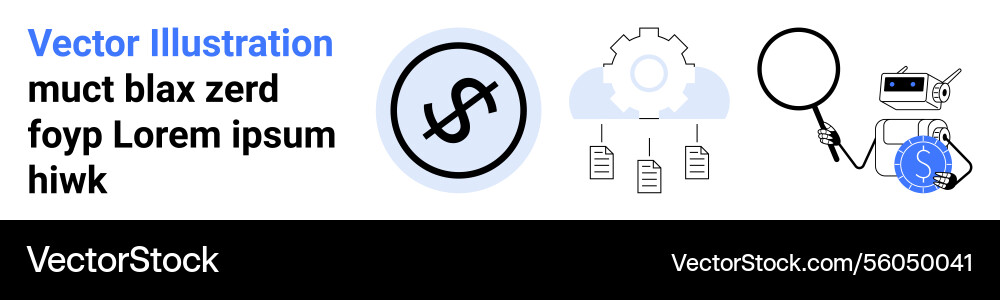 Financial process automation with data analysis Financial process automation with data analysis vector image