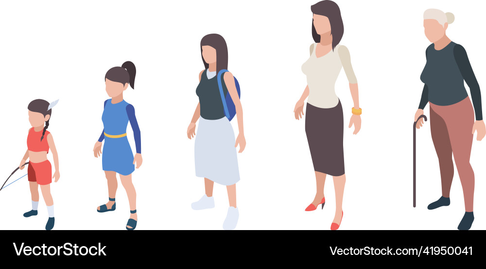 Generations people kids girls daughter woman Generations people kids girls daughter woman vector image