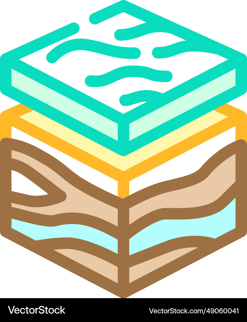 Geological modeling color icon Geological modeling color icon Vector Image
