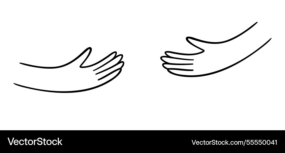 Human hands holding embracing something Royalty Free Vector