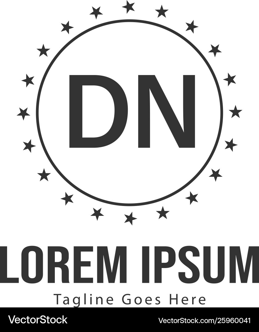 Initial dn logo template with modern frame Initial dn logo template with modern frame vector image