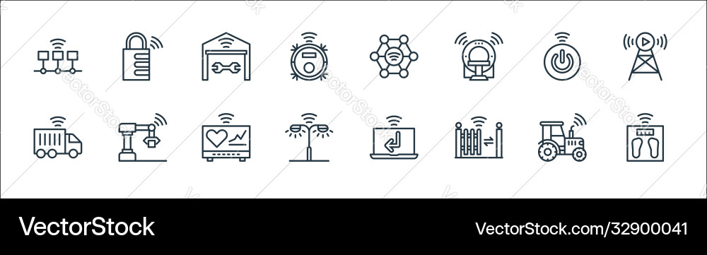 Internet things line icons linear set quality Internet things line icons linear set quality Vector Image