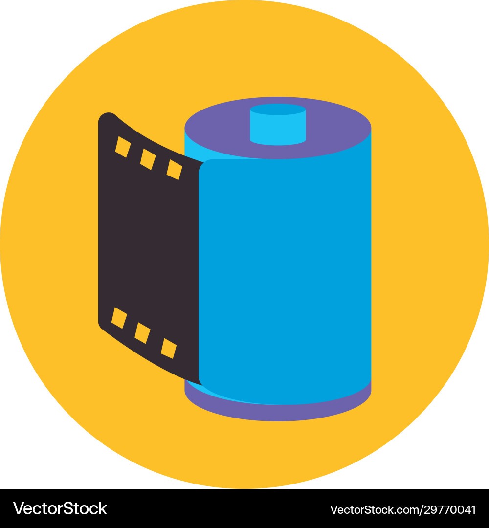 Isolated camera roll flat block style icon vector image