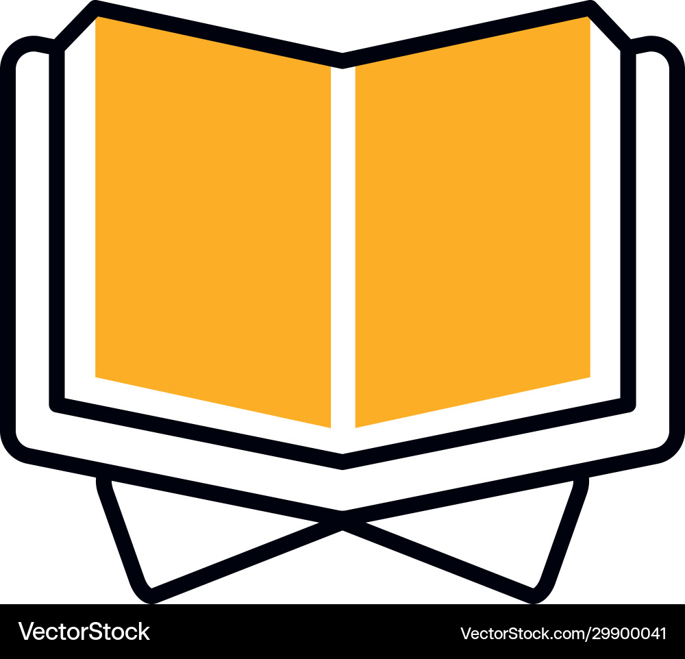 Isolated open book half line color style icon vector image