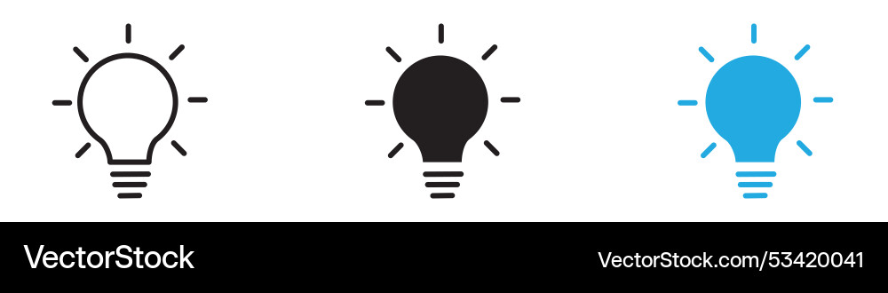 Lightbulb icon thin line Vector Image
