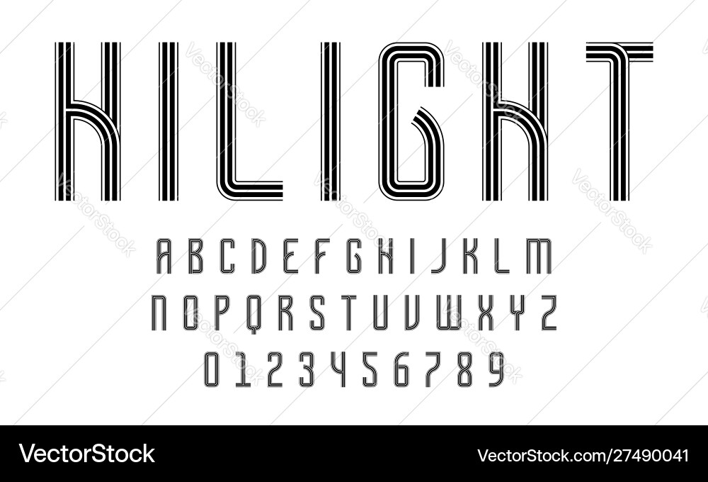 Modern Line Alphabet Set Vector Image