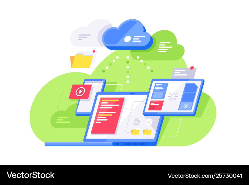 Modern Tech Data Processing vector image