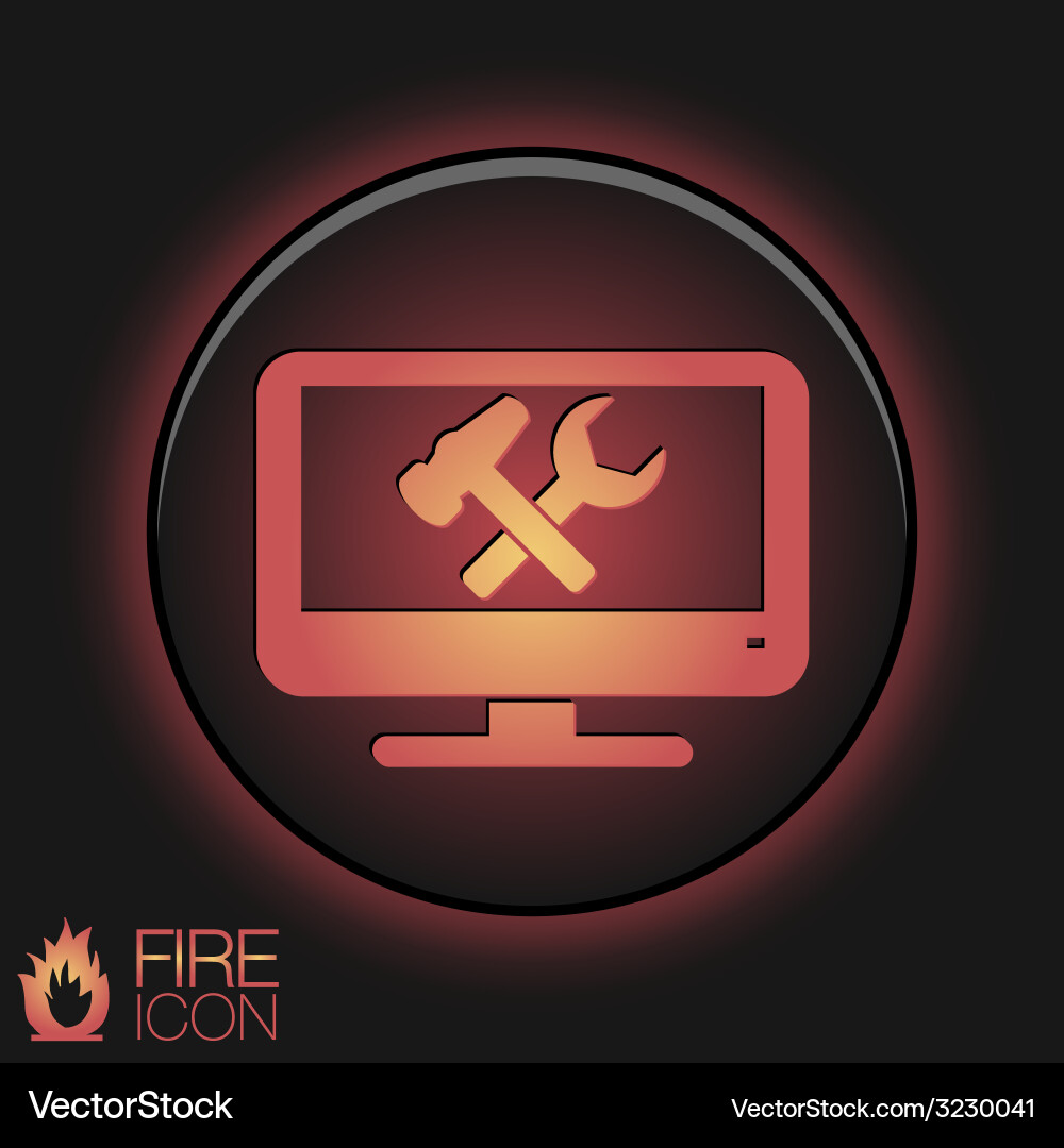 Monitor symbol settings icon computer Vector Image