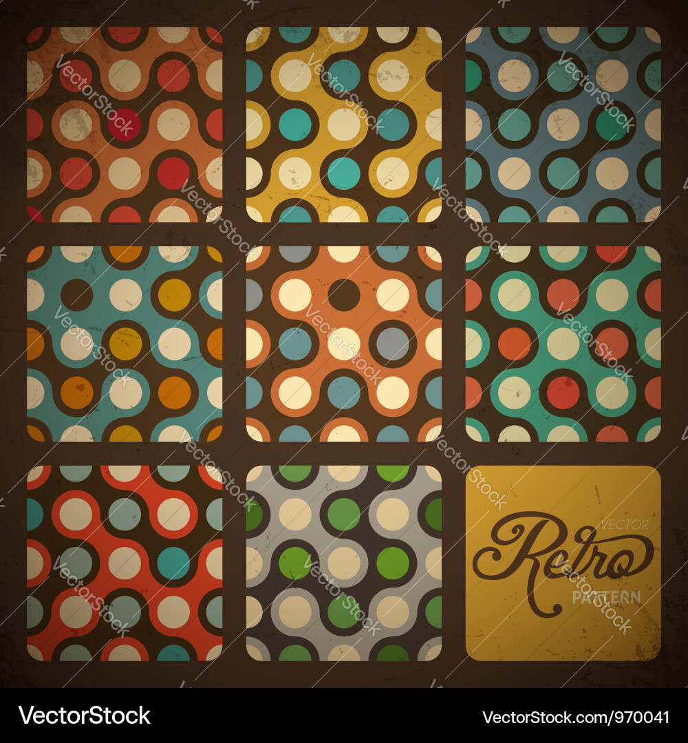 Retro Geometric Pattern Set vector image