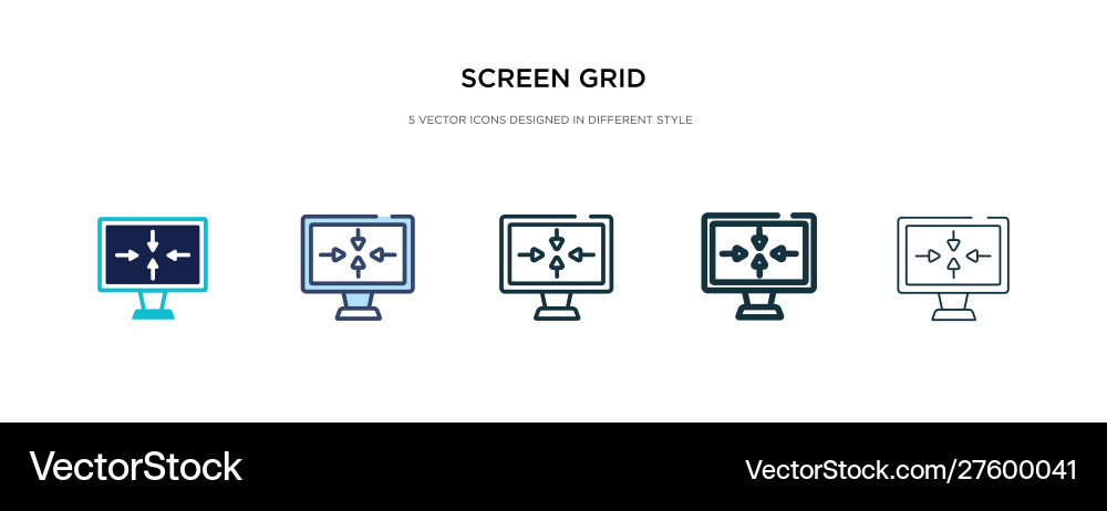 Screen grid icon in different style two colored Screen grid icon in different style two colored vector image