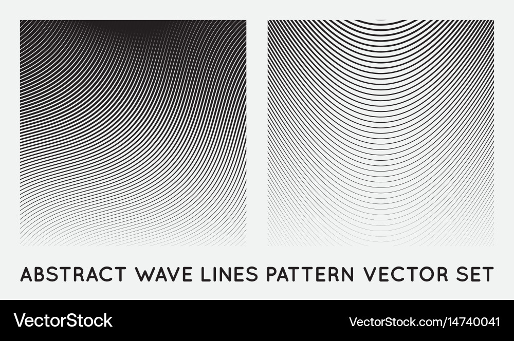 Set wave oblique smooth lines pattern Vector Image