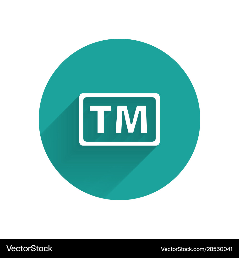 White trademark icon isolated with long shadow White trademark icon isolated with long shadow vector image