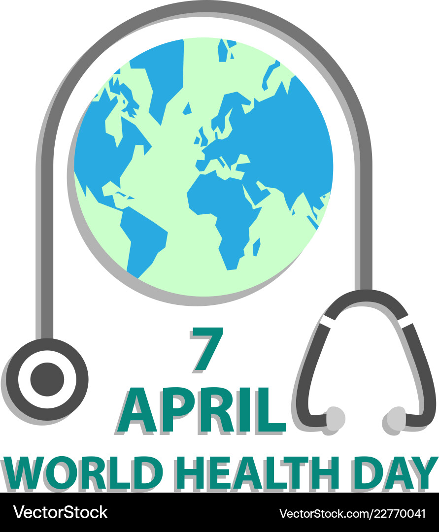 World health day concept with earth World health day concept with earth vector image