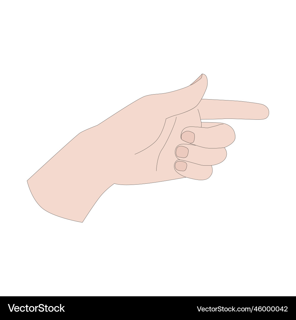 A hand gesture - pointer to the right A hand gesture - pointer to the right vector image