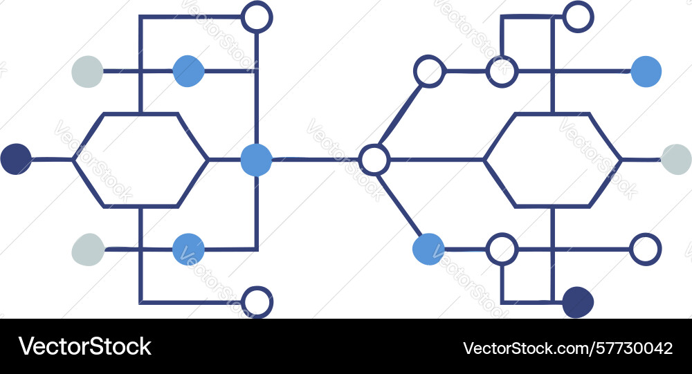 Abstract molecular structure with interconnected vector image