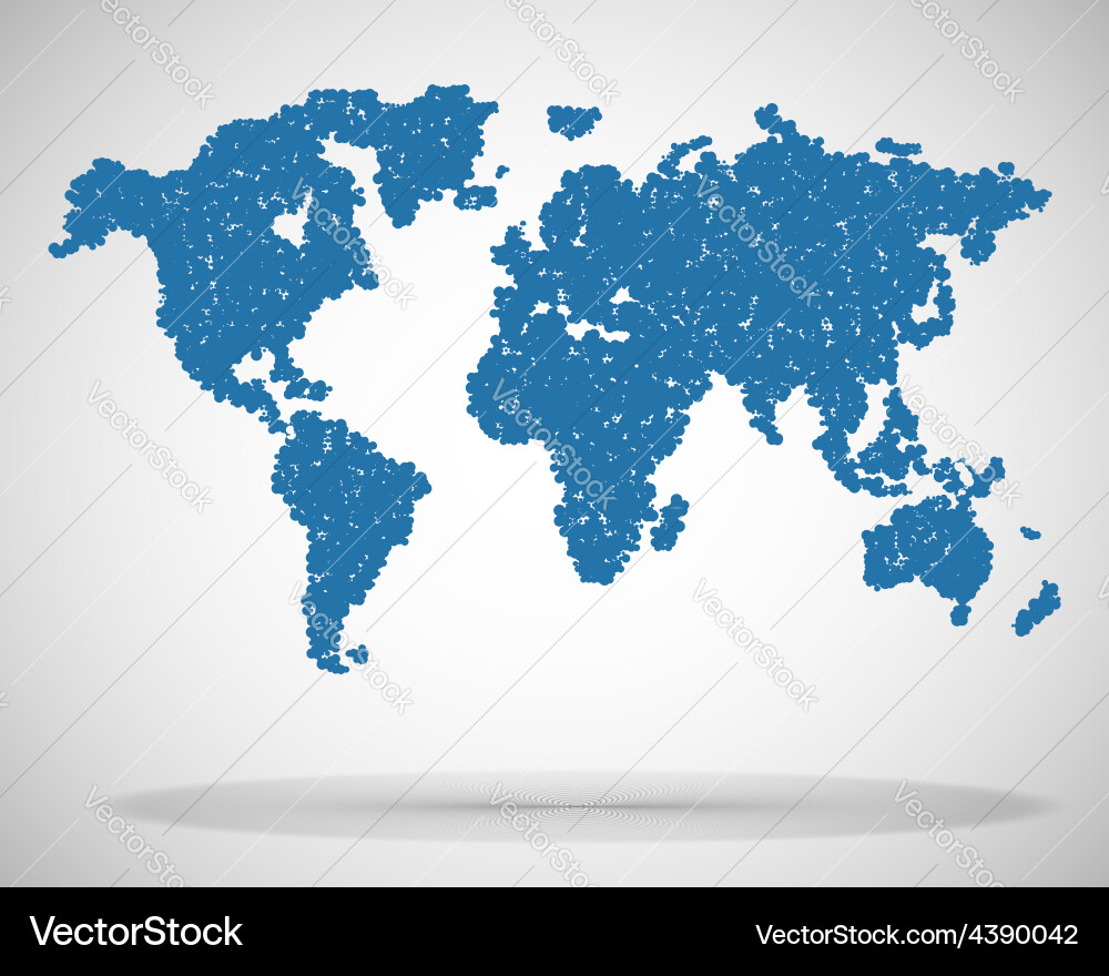 Abstract world map with circles vector image